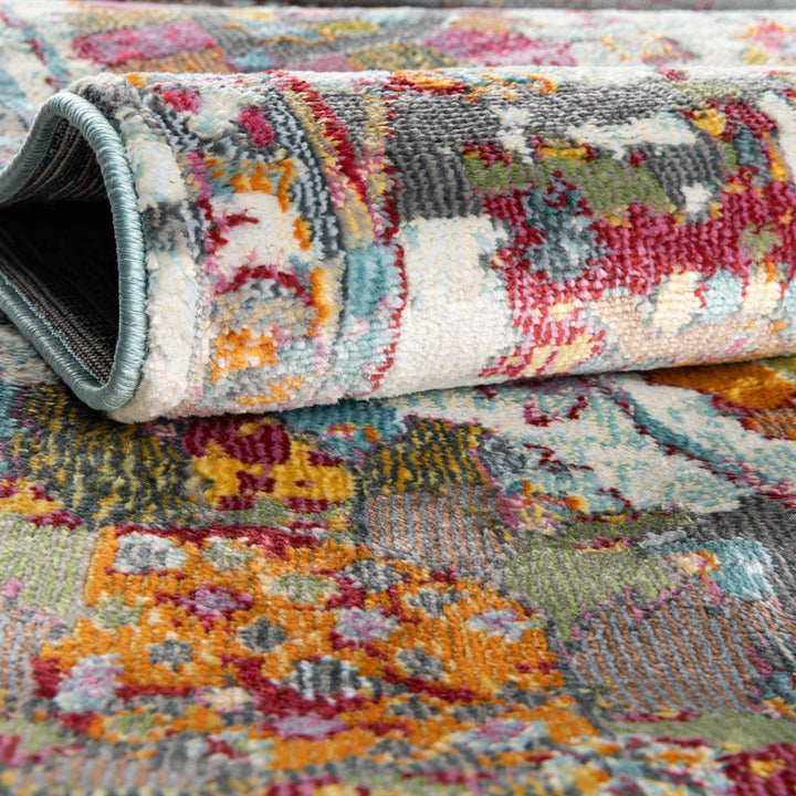 Haefner  Floral Orange/Gray/Blue Area Rug Langley Street® Rug Size: Oval 5'5" x 8'