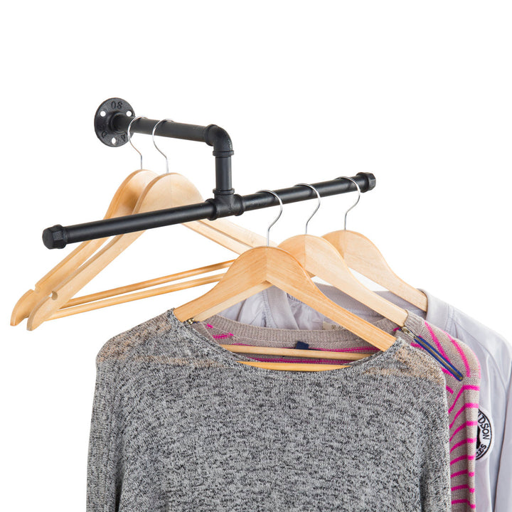 Wall-Mounted T-Bar Pipe Hanging Clothing Rack Symple Stuff