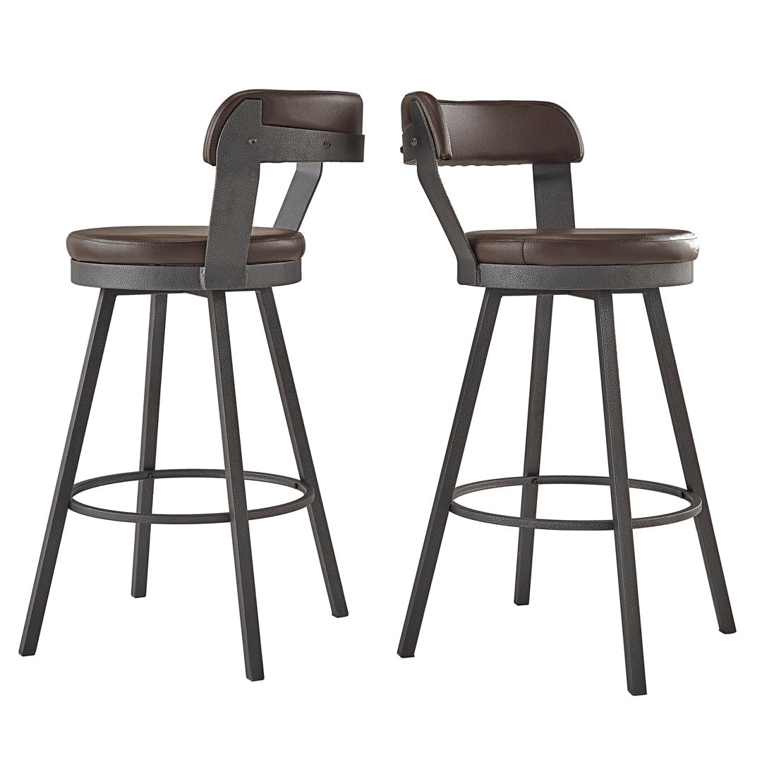 Berrin Bar & Counter Stool (Set of 2) Trent Austin Design® Upholstery: Brown, Seat Height: Bar Stool (30.3" Seat Height)
