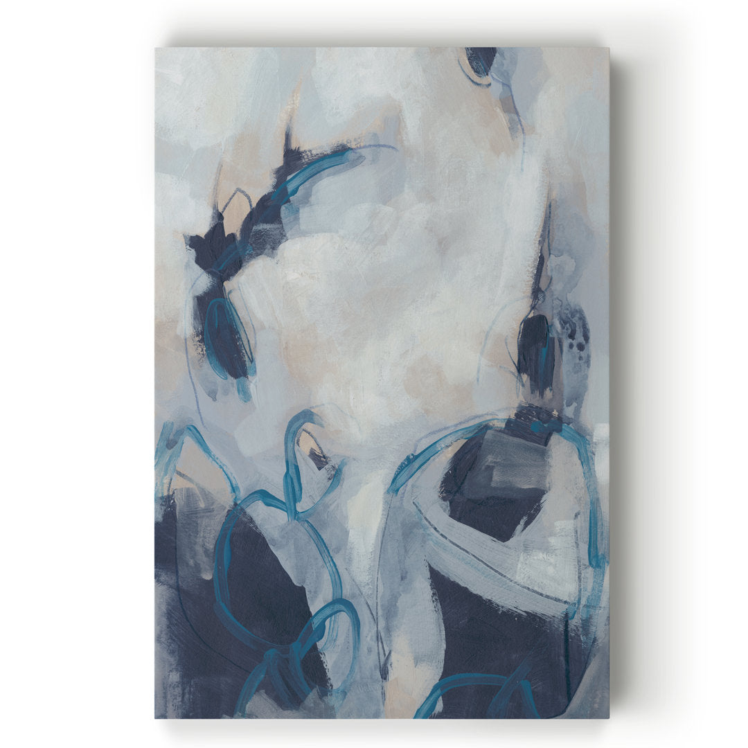 Blue Process I' - Painting Print on Canvas Etta Avenue™ Size: 20" H x 16" W x 1" D Format: Wrapped Canvas