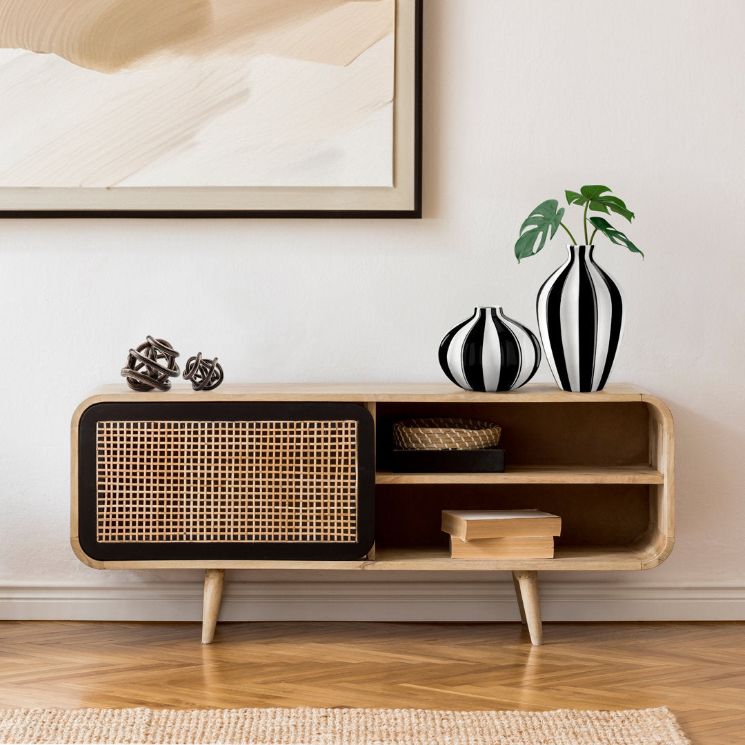 Gelb Black/White Ceramic Table Vase Orren Ellis