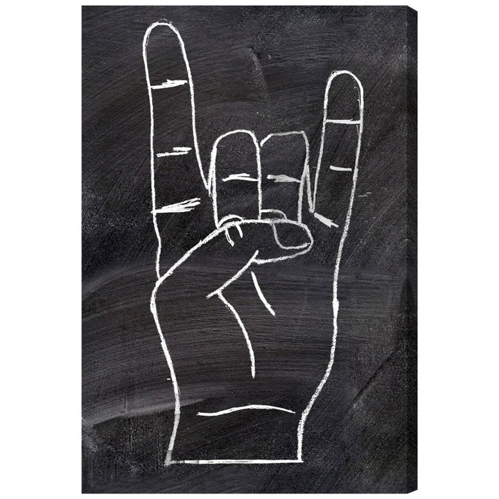 Rock On by Oliver Gal - Graphic Art Print Ebern Designs Size: 30" H x 20" W x 0.75" D Format: Wrapped Canvas