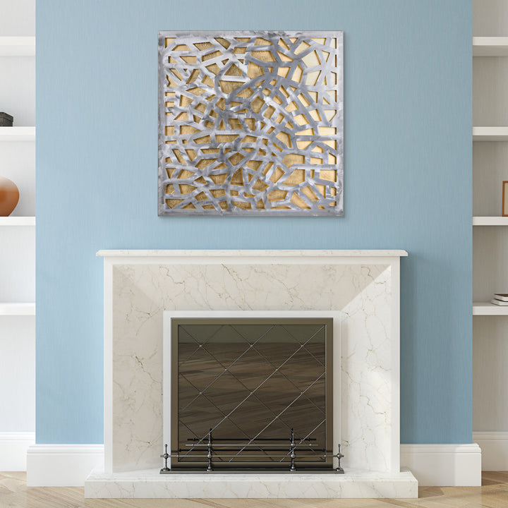 Enigma Abstract Metal Wall Décor Ivy Bronx Finish: Gold