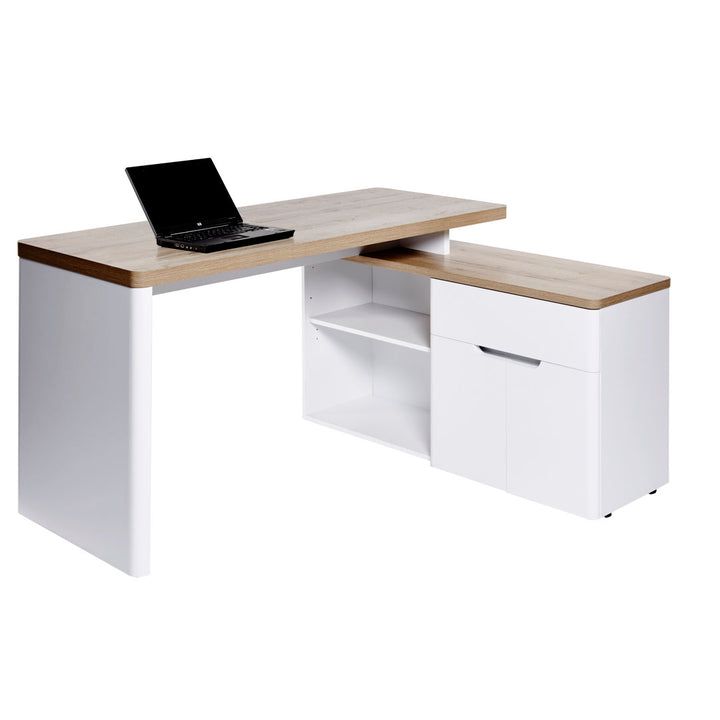 Cuuba Libre L-Shape Desk East Urban Home Color: Riviera Oak White