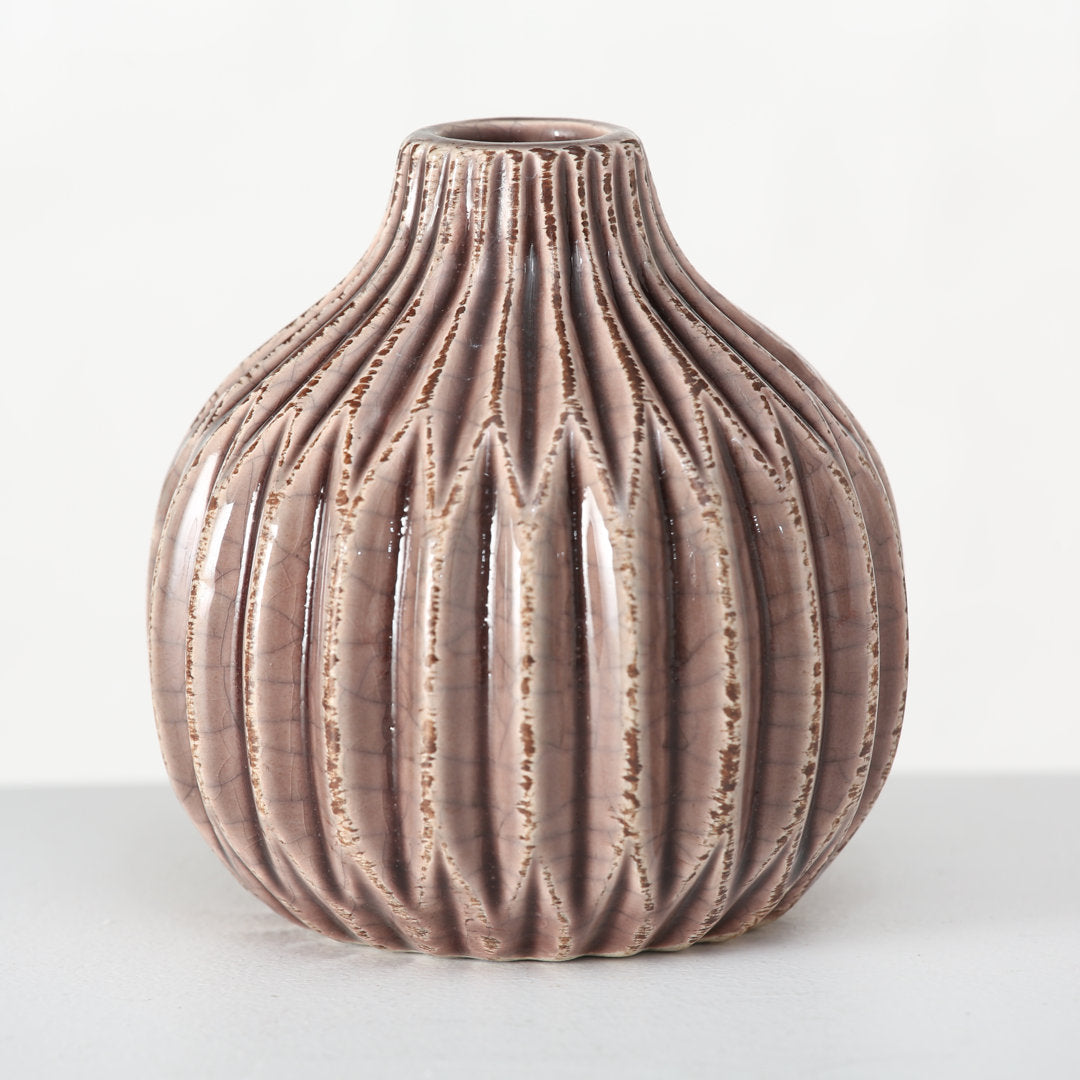 3 Piece Pink/Mauve/Rose Stoneware Table Vase Set Dakota Fields Color: Pink/Mauve/Rose