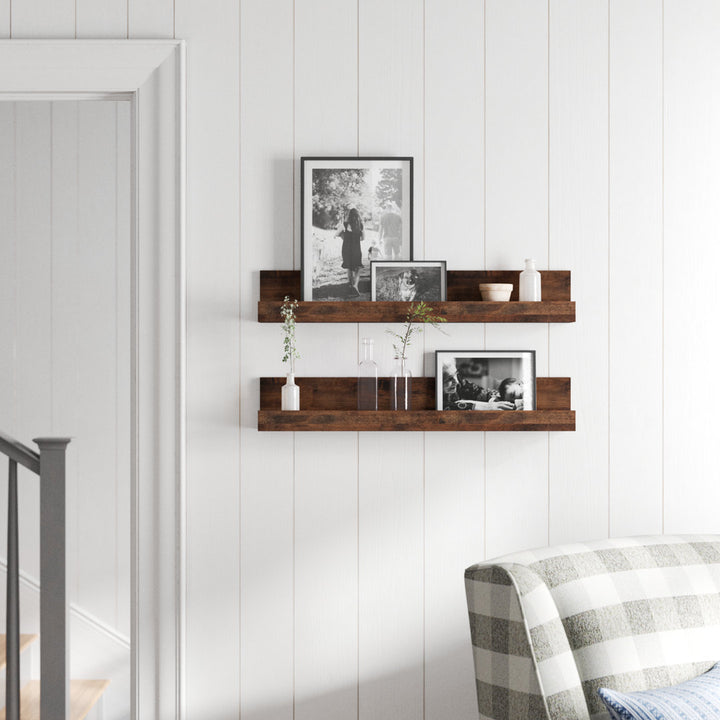 Dominique Alder Solid Wood Floating Shelf (Set of 2) Birch Lane™