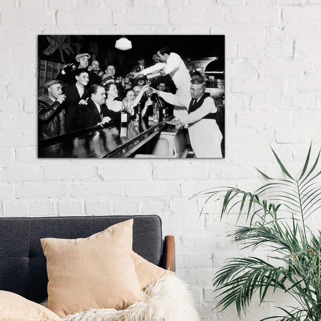 End of the Prohibition Party - Photograph Print East Urban Home Size: 26" H x 40" W x 0.75" D Format: Wrapped Canvas