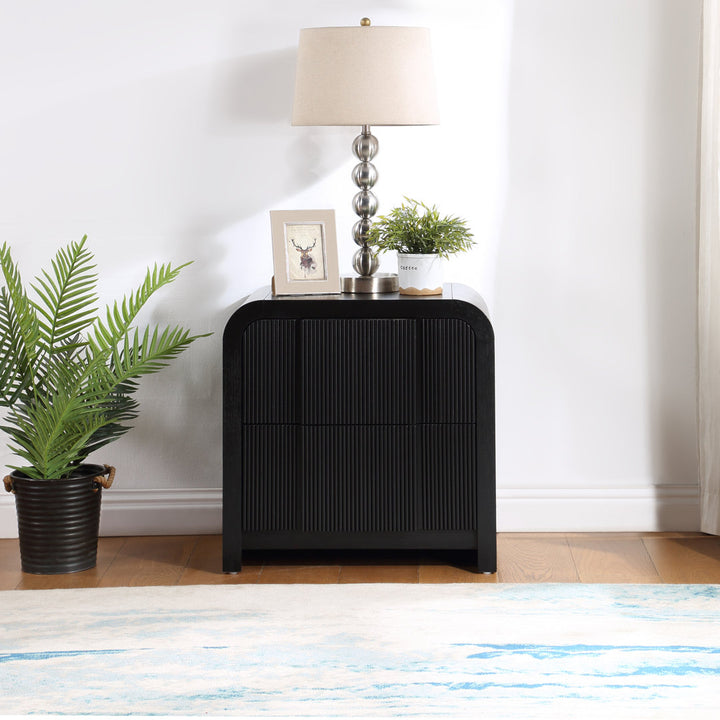 Ishana Solid Wood Nightstand Wrought Studio™ Color: Black