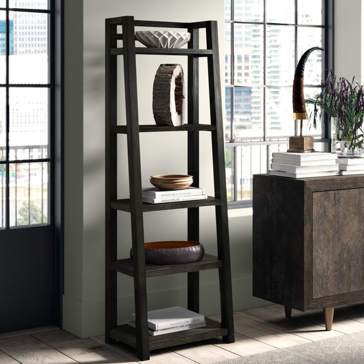 Bridgnorth 72" H x 24" W Solid Wood Ladder Bookcase Greyleigh™ Color: Ebonized Acacia
