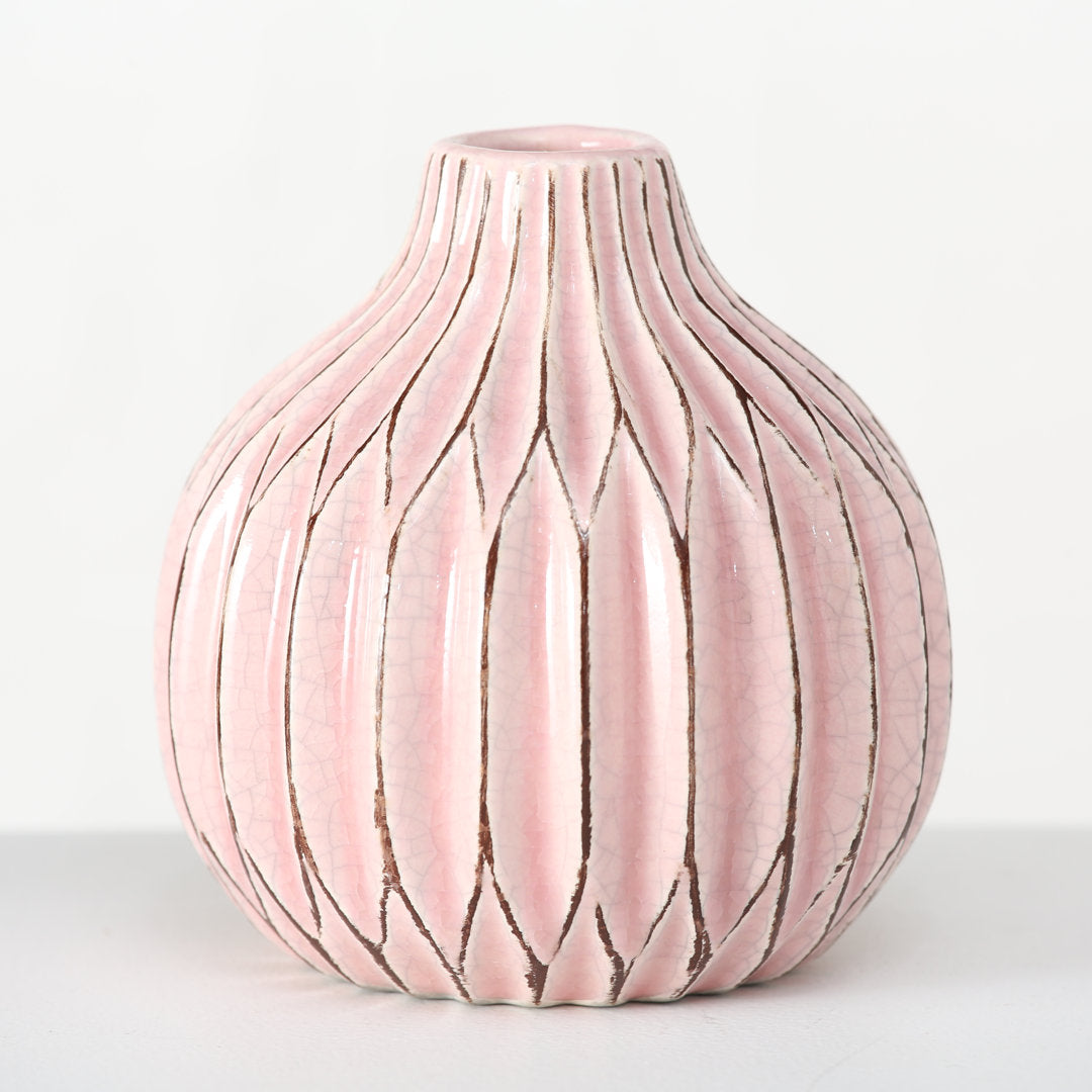 3 Piece Pink/Mauve/Rose Stoneware Table Vase Set Dakota Fields Color: Pink/Mauve/Rose