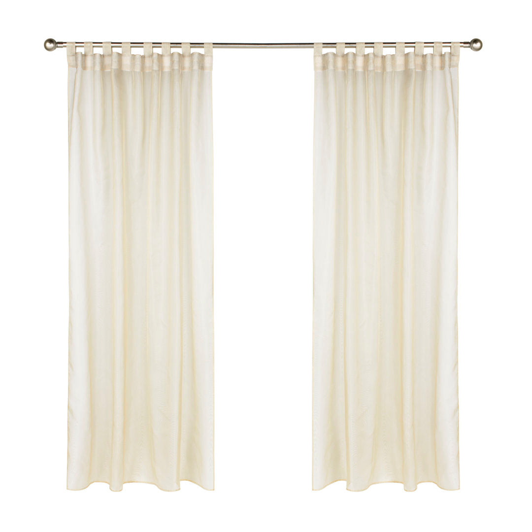 Hottinger Solid Sheer Outdoor Tab Top Single Curtain Panel Winston Porter Curtain Color: Ivory Size per Panel: 54" W x 96" L