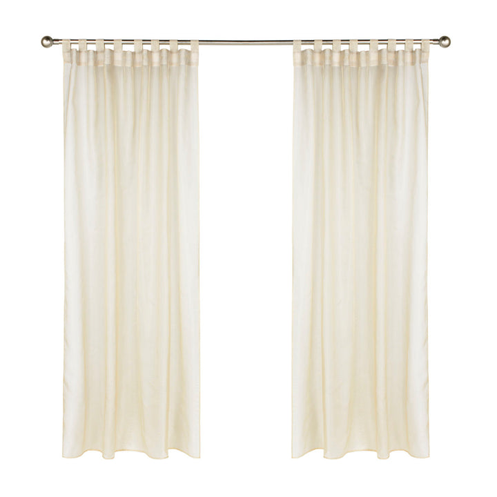 Hottinger Solid Sheer Outdoor Tab Top Single Curtain Panel Winston Porter Curtain Color: Ivory Size per Panel: 54" W x 96" L