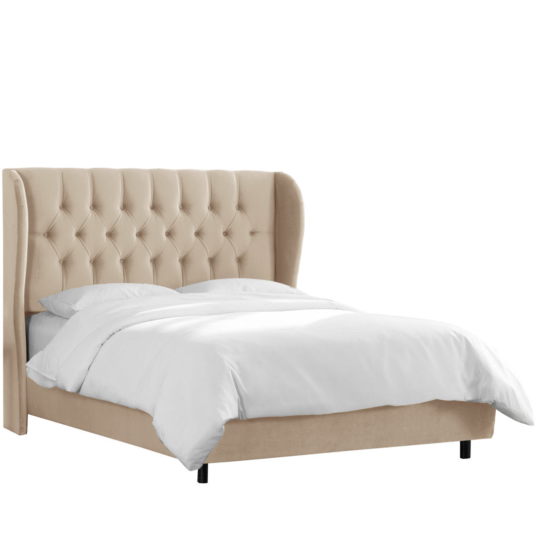 Knaresborough Tufted Upholstered Low Profile Standard Bed Greyleigh™ Size: California King Body Fabric: Classic Pearl Performance Velvet