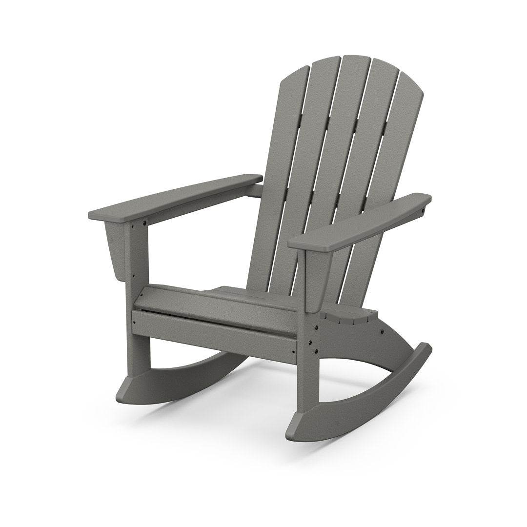 Nautical Adirondack Rocking Chair POLYWOOD® Frame Color: Slate Gray