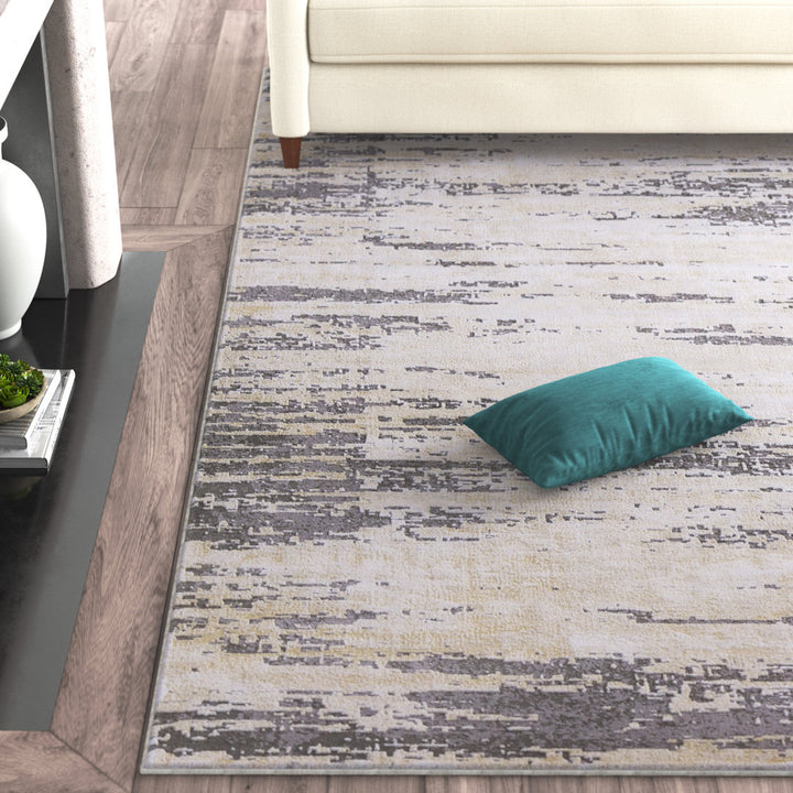 Bridgeton Abstract Gray/Khaki Area Rug Greyleigh™ Rug Size: Rectangle 5'3" x 7'6"