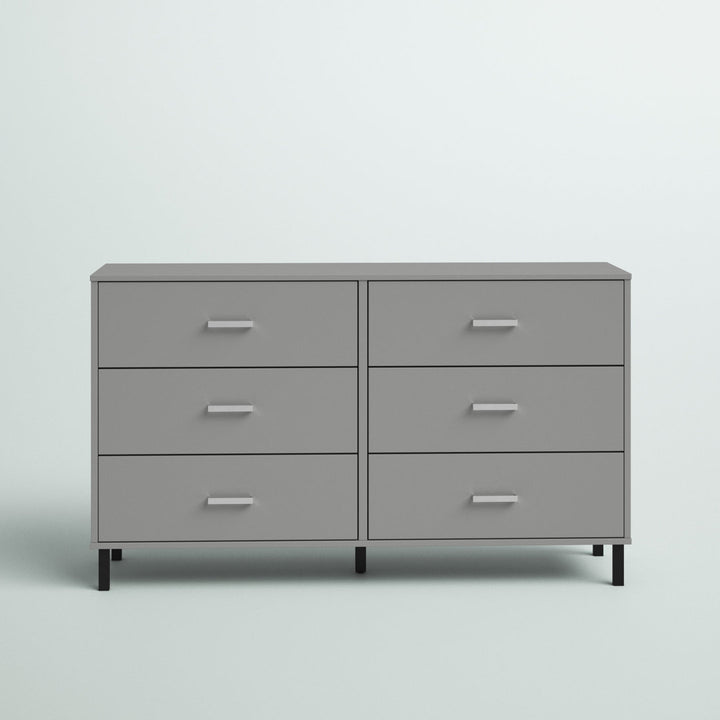 Alexei 6 Drawer 58.5" W Double Dresser Zipcode Design™ Color: Gray