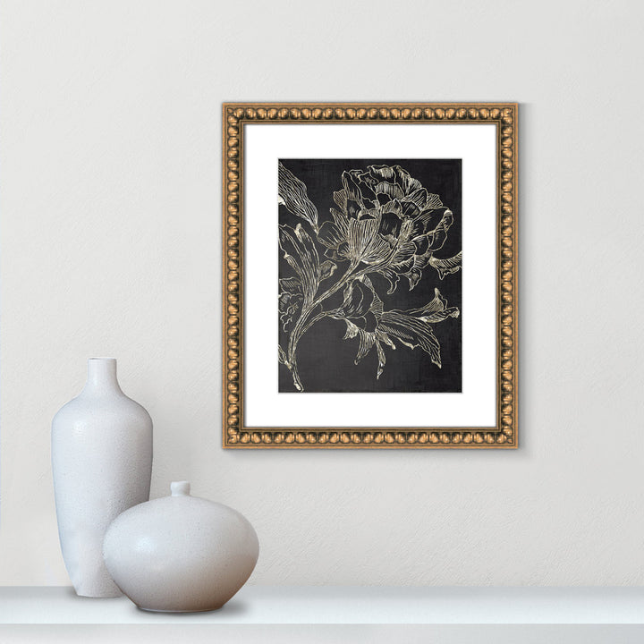 Golden Flower Folklore I by Asia Jensen - Picture Frame Graphic Art Print Joss & Main Size: 20" H x 17" W Format: Gold Bead Framed
