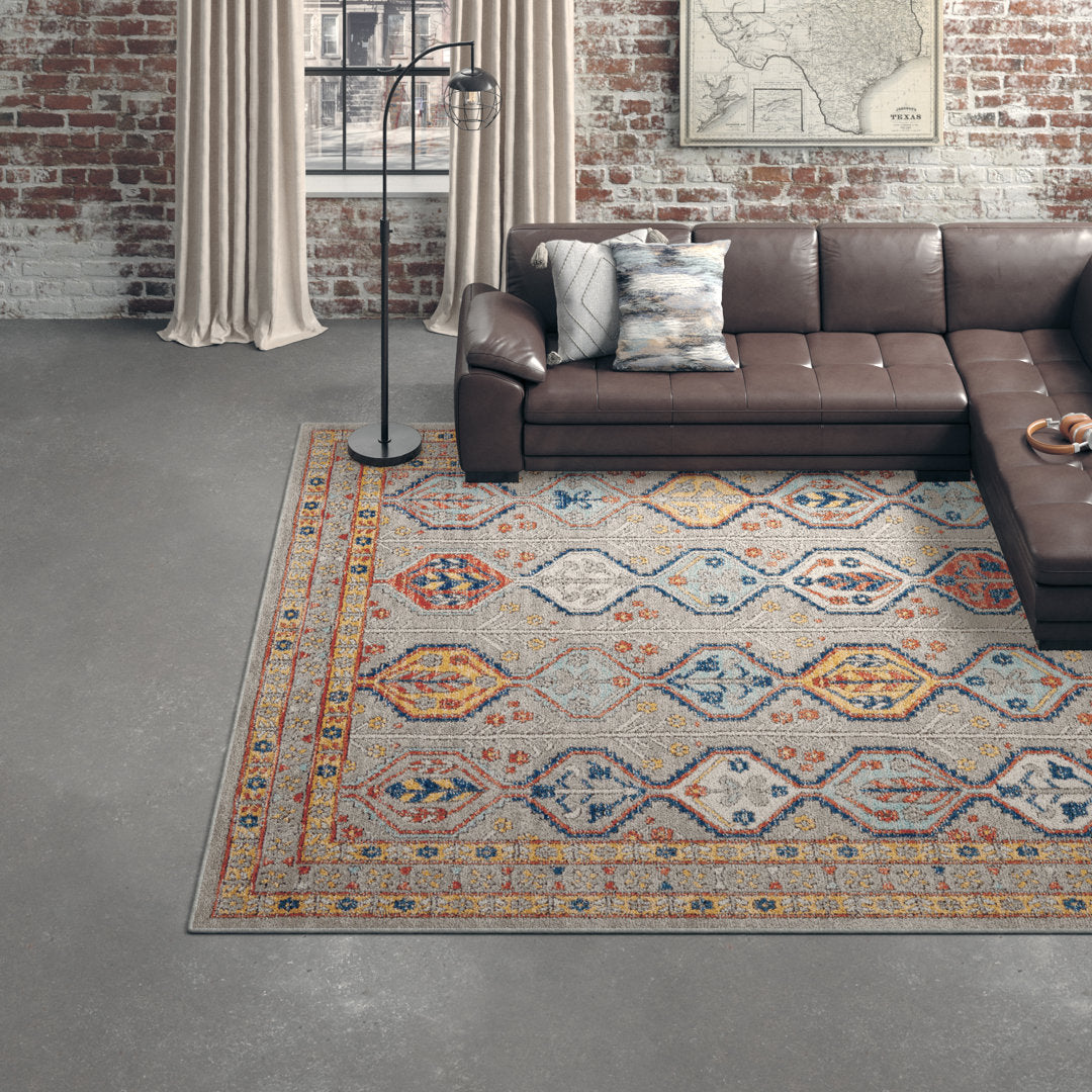 Taylorsville Geometric Brown/Blue/Gray Area Rug Dakota Fields Rug Size: Rectangle 6'7" x 9'6"
