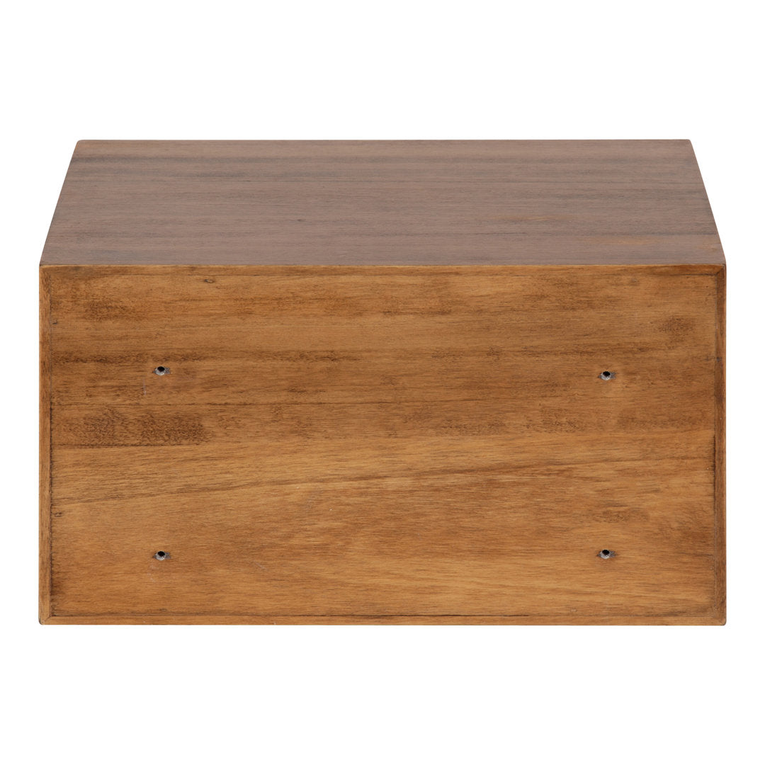 Adeana Poplar Solid Wood Floating Shelf with Drawer Wade Logan® Color/Finish: Rustic Brown