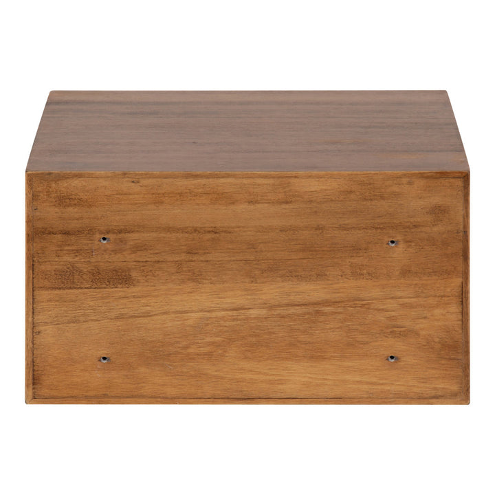 Adeana Poplar Solid Wood Floating Shelf with Drawer Wade Logan® Color/Finish: Rustic Brown