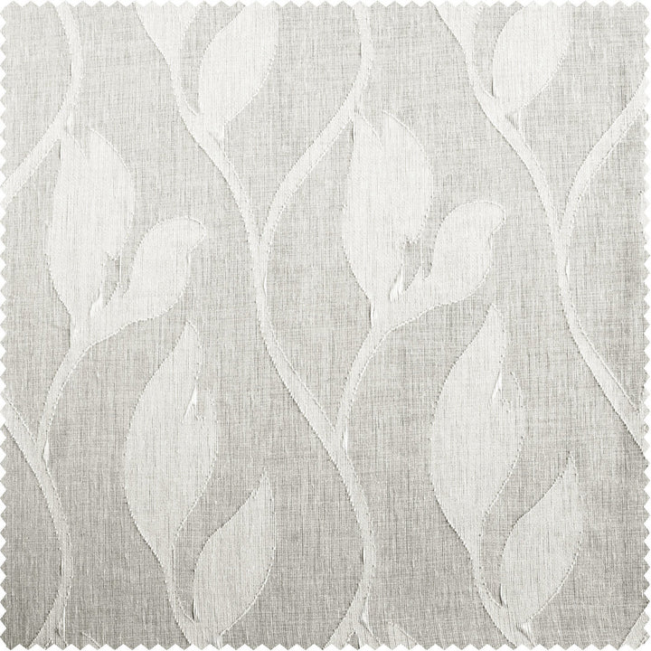 Faux Linen Sheer Curtains for Bedroom, Living Room Curtains for Large Window Single Panel Drape Winston Porter Size per Panel: 50" W x 84" L