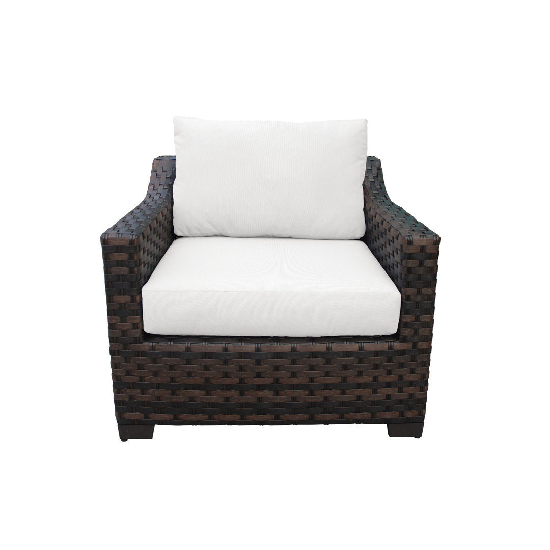 River Brook Patio Chair with Cushions kathy ireland Homes & Gardens by TK Classics Cushion Color: White Performance