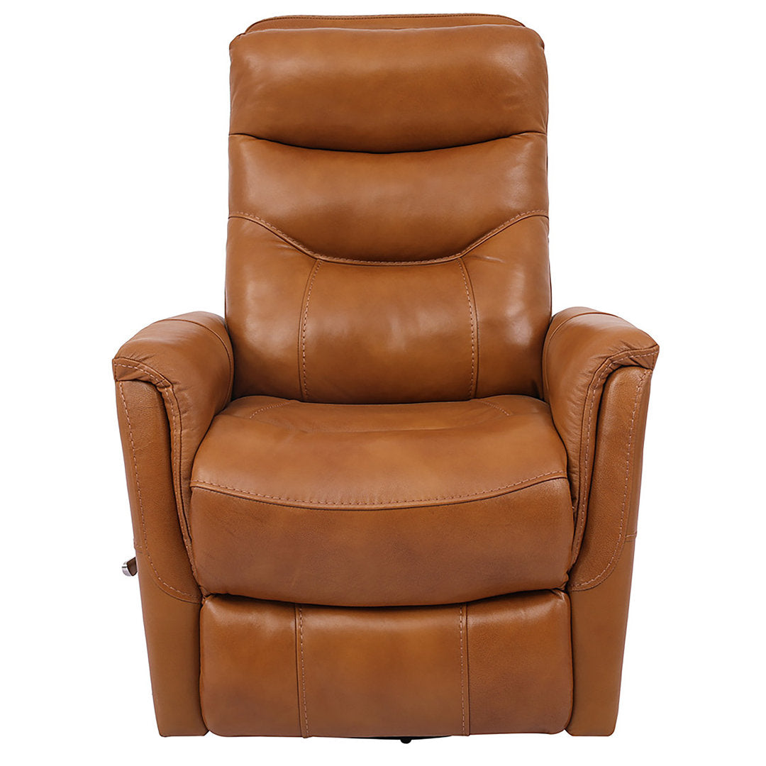 30" Top Grain Leather Manual Swivel Glider Recliner with Flared Arms Red Barrel Studio® Upholstery Color: Butterscotch Genuine Leather