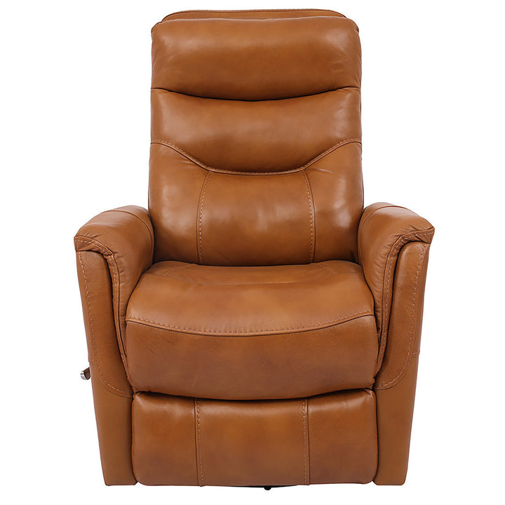 30" Top Grain Leather Manual Swivel Glider Recliner with Flared Arms Red Barrel Studio® Upholstery Color: Butterscotch Genuine Leather