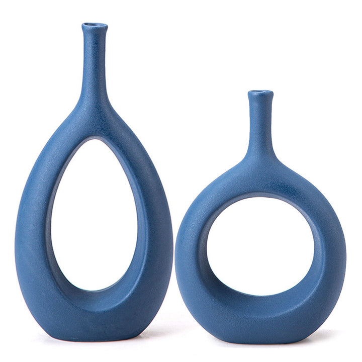 2 Piece Dinges Ceramic Table Vase Set Orren Ellis Color: Blue