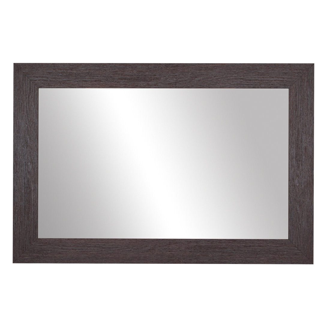 Shmuel Wood Framed with Safety Backing Ideal for Bathroom / Vanity Mirror Wade Logan® Size: 28" x 24" Finish: Espresso Textured
