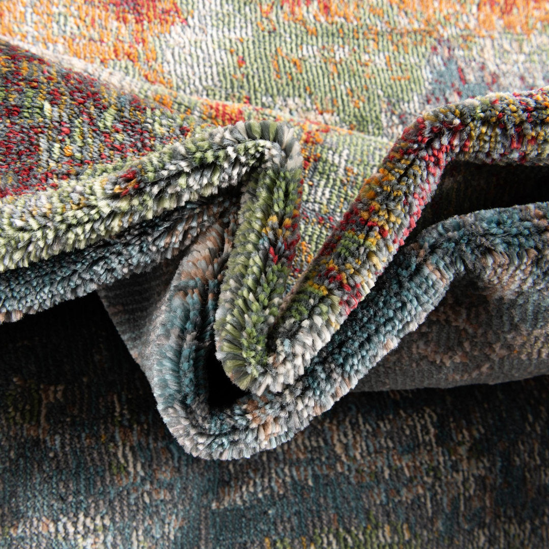 Haefner Abstract Red Area Rug Langley Street® Rug Size: Oval 8'2" x 10'