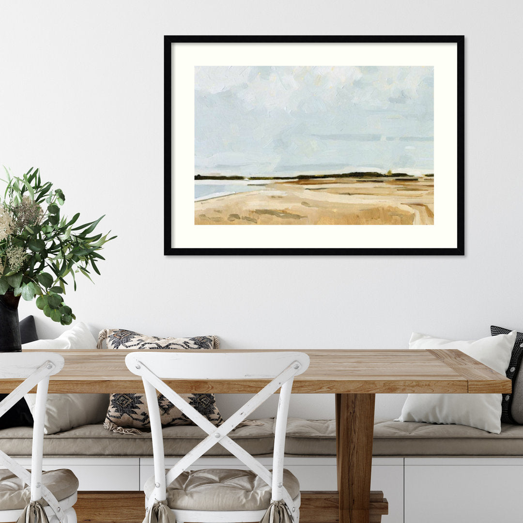 Quiet Coast I by Emma Caroline - Picture Frame Painting Print on Paper Joss & Main Size: 27" H x 37" W Format: Black Framed Paper