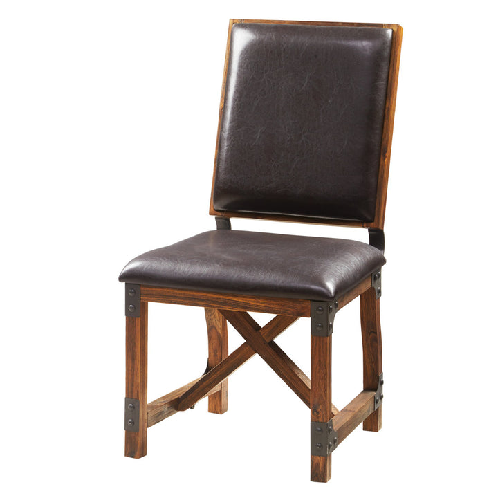 Lancaster Faux Leather Solid Wood Dining Chair Williston Forge