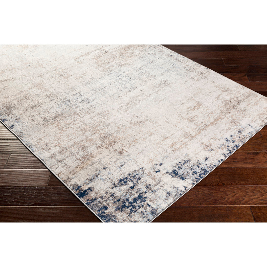 Jemison Abstract Blue/Ivory Area Rug Trent Austin Design® Rug Size: Rectangle 5'3" x 7'1"