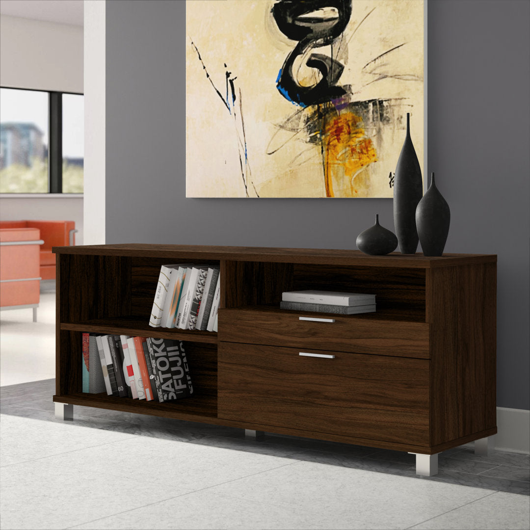 Idael 2 - 72W Credenza with 2 Drawers Ivy Bronx Finish: Oak Barrel
