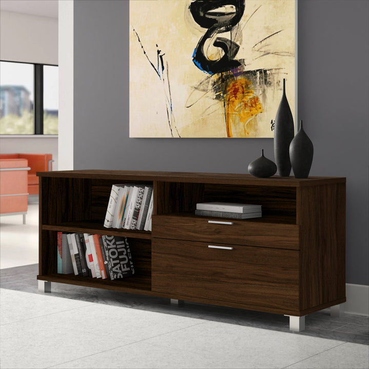 Idael 2 - 72W Credenza with 2 Drawers Ivy Bronx Finish: Oak Barrel