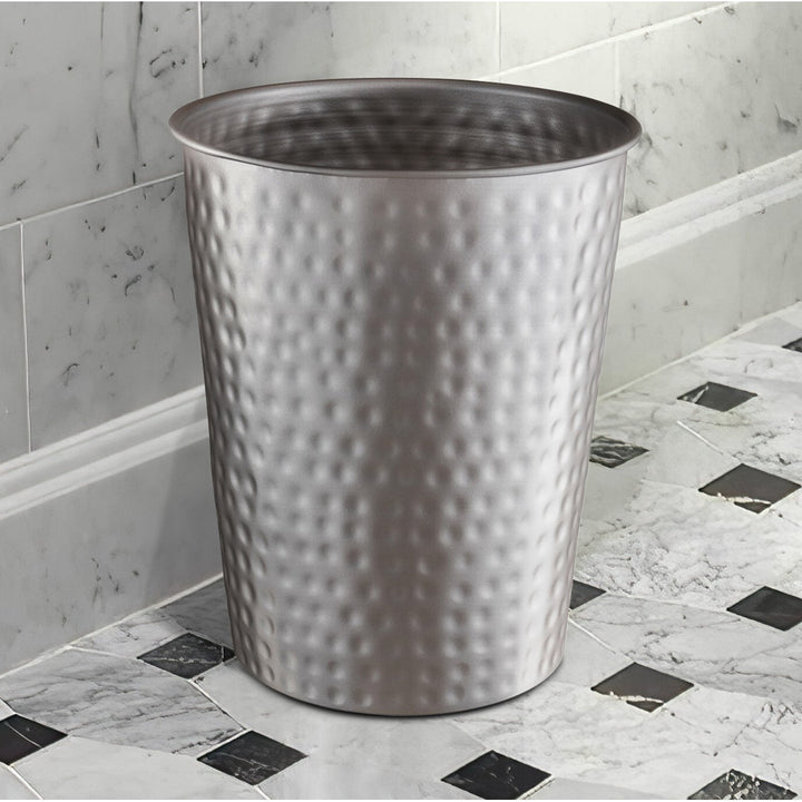 Hand Hammered Metal 1.7 Gallon Waste Basket Monarch Abode Color: Pewter