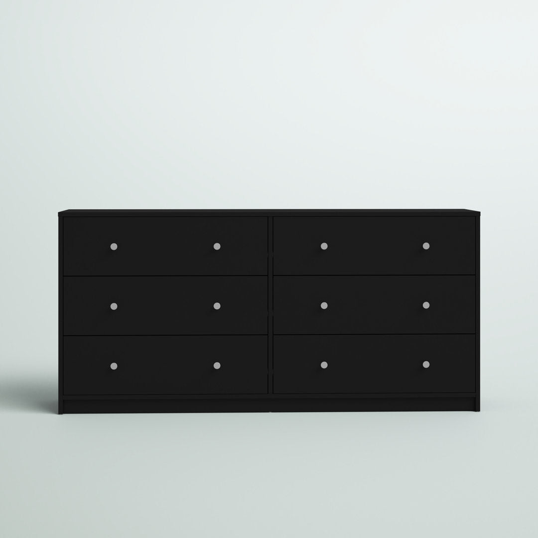 Guilford 6 Drawer 56.34" W Double Dresser Wade Logan® Color: Black