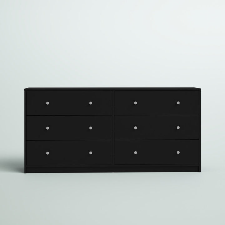 Guilford 6 Drawer 56.34" W Double Dresser Wade Logan® Color: Black