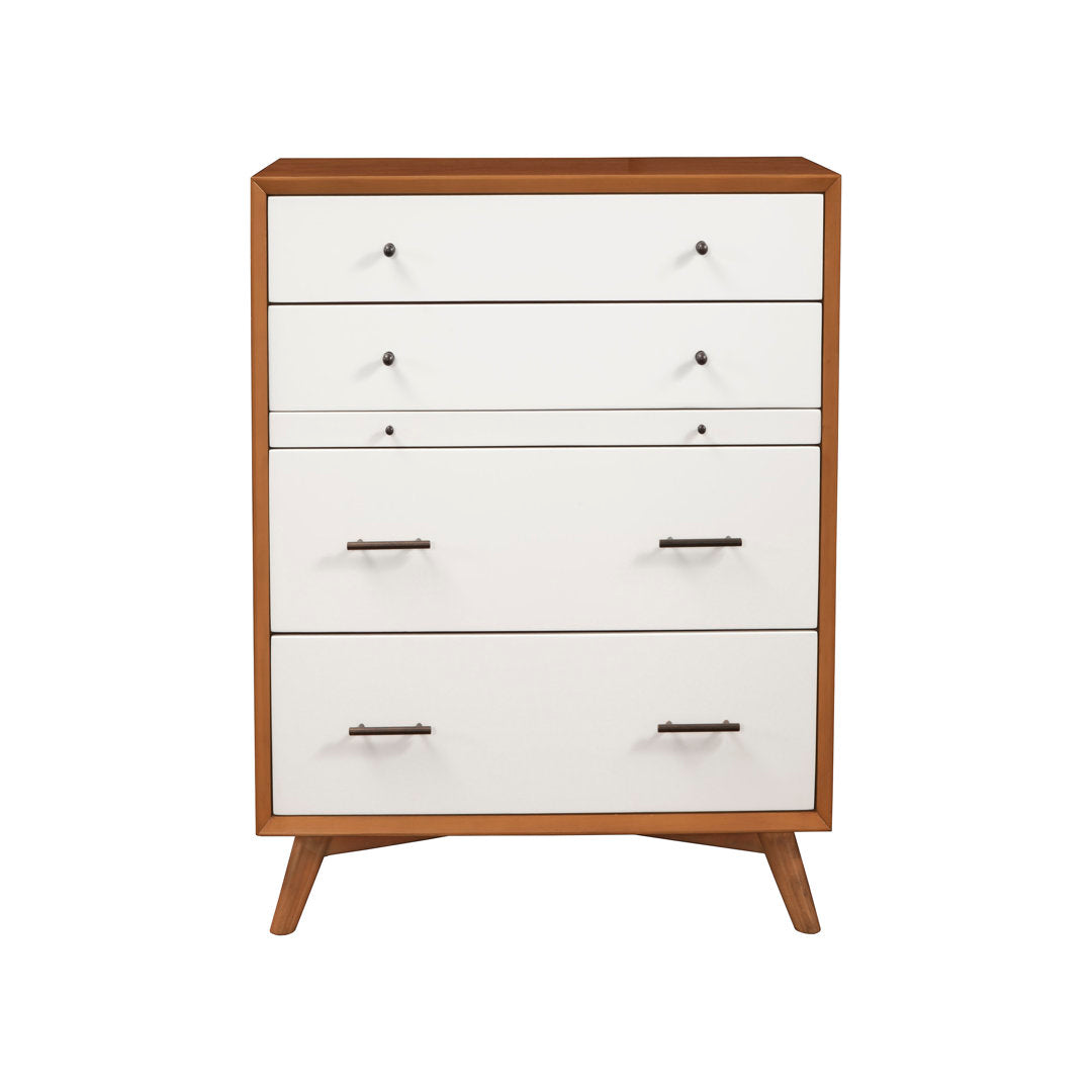 Williams 4 Drawer 38'' W Solid Wood Chest AllModern Color (Frame/Drawer): Chestnut/White