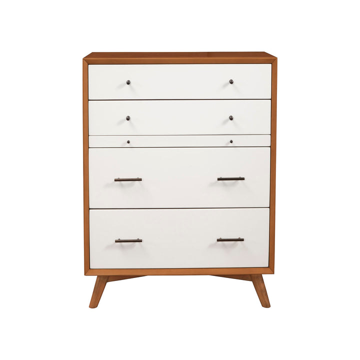Williams 4 Drawer 38'' W Solid Wood Chest AllModern Color (Frame/Drawer): Chestnut/White