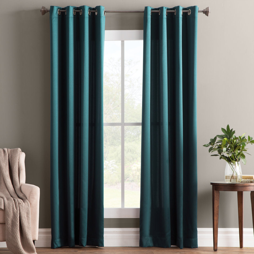 Wayfair Basics Room Darkening Grommet Curtain Panel Wayfair Basics® Curtain Color: Teal Size per Panel: 40" W x 63" L