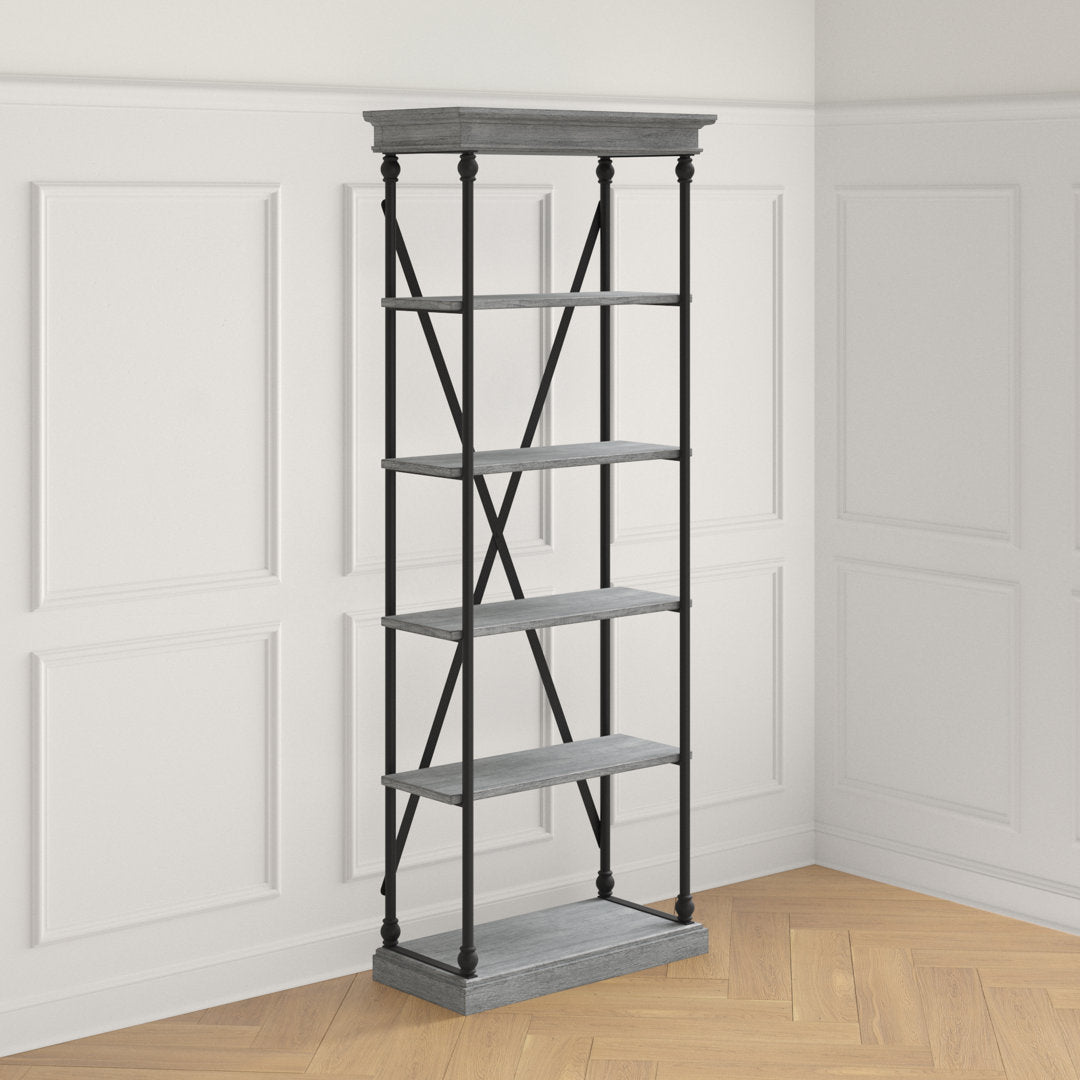 Kyler 84.25" H x 33" W Etagere Bookcase Greyleigh™ Color: Gray