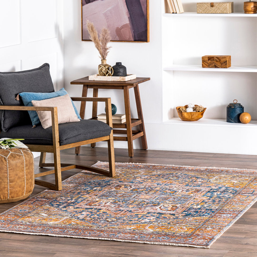 Windmere Traditional Oriental Medallion Rust/Brick/Navy Area Rug Langley Street® Rug Size: Rectangle 8'10" x 12'