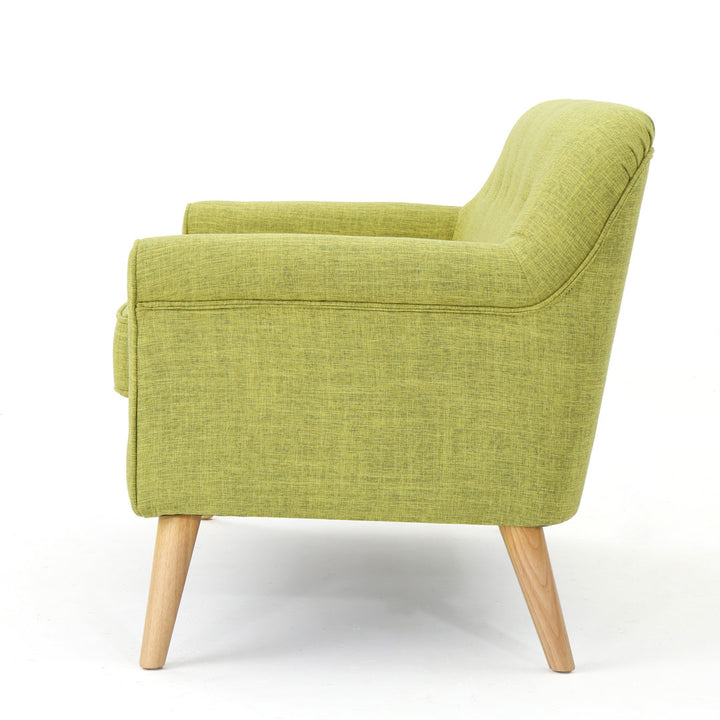 Deby 49.75" Flared Arm Loveseat George Oliver Upholstery Color: Muted Green Polyester
