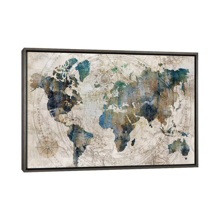 Celestial Map by Isabelle Z - Painting Print The Twillery Co.® Size: 26" H x 40" W x 1.5" D Format: Dark Rustic Wood Framed