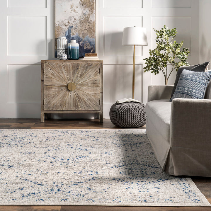 Kristine Power Loom Performance Oriental Blue Rug One Allium Way® Rug Size: Rectangle 12' x 15'