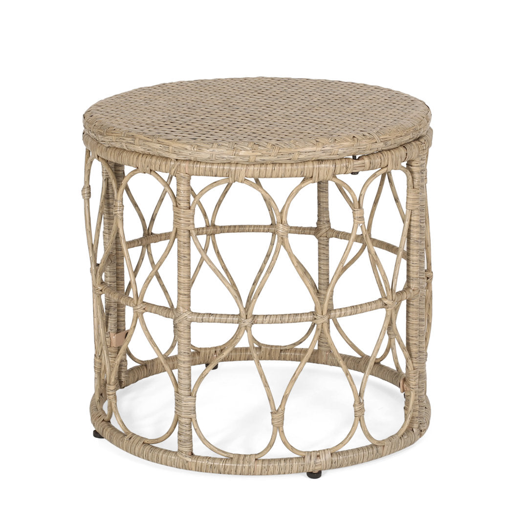 Abagaile Outdoor Wicker Side Table Bay Isle Home™ Color: Light Brown