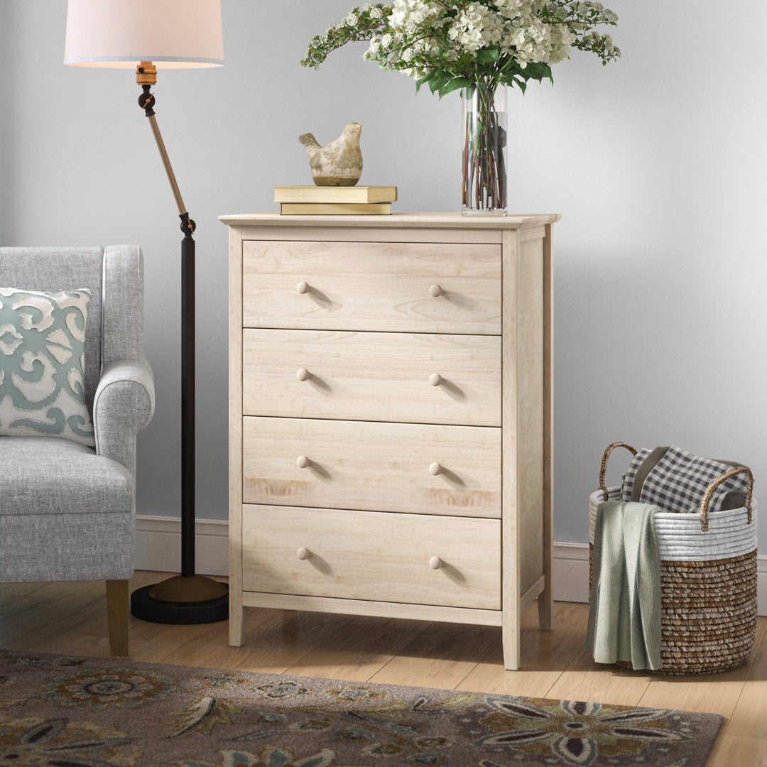 Dufrene Solid Wood 4 Drawer Dresser Highland Dunes Color: Unfinished