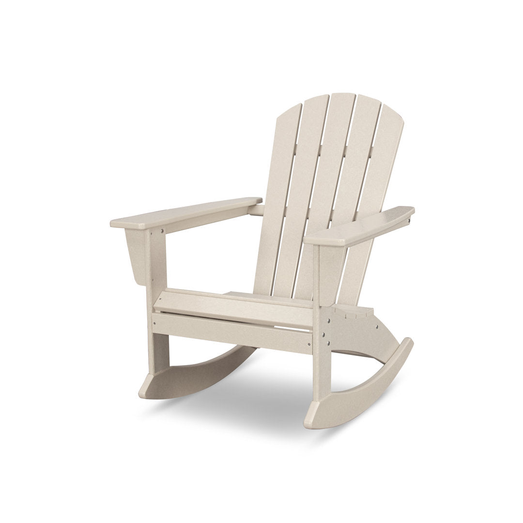 Nautical Adirondack Rocking Chair POLYWOOD® Frame Color: Sand